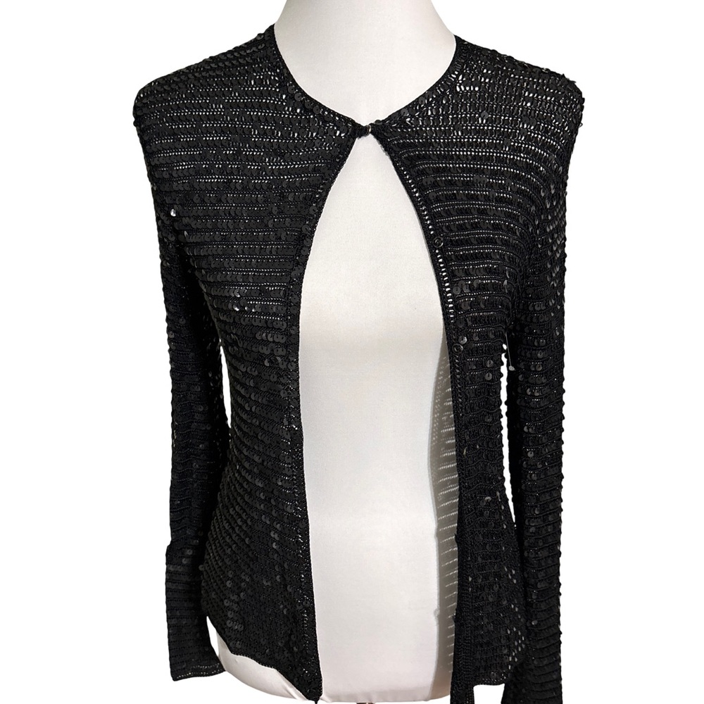 INC International Concepts Black Sequined Cardigan